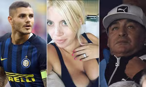 Chấn động làng bóng đá Argentina:Maradona từng qua đêm với… vợ Mauro Icardi