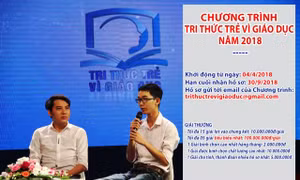 Lễ trao giải Chương trình 'Tri thức trẻ vì giáo dục' năm 2018