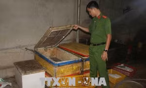 Bắt quả tang cơ sở dùng chất tẩy trắng để chế biến nội tạng bò 