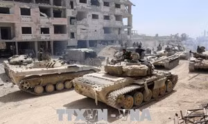 Lực lượng Syria nã pháo vào vị trí cuối cùng của IS ở thủ đô Damascus