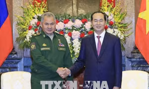 Chủ tịch nước Trần Đại Quang tiếp Bộ trưởng Bộ Quốc phòng Liên bang Nga 