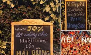 Quán cà phê, shop online đua nhau giảm giá mừng chiến thắng U23
