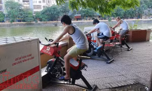 Xe đạp lọc nước bảo vệ môi trường vừa đưa vào sử dụng đã hư hỏng