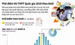 Phổ điểm thi Trung học Phổ thông quốc gia 2018 theo khối
