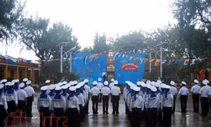 Nghiêm trang Lễ chào cờ sáng Mùng 1 Tết trên đảo Sinh Tồn