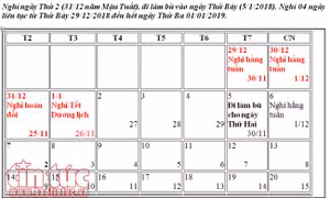 Tết dương lịch năm 2019 được nghỉ bao nhiêu ngày?