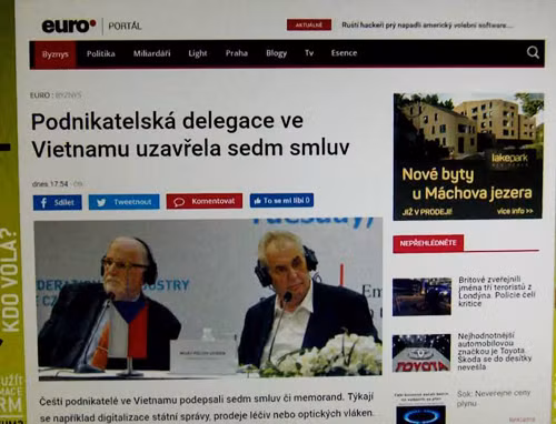 Tổng thống Milos Zeman muốn cân bằng thương mại Séc – Việt ảnh 1