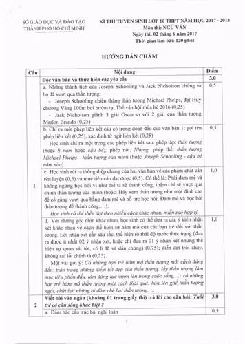  TP Hồ Chí Minh công bố đáp án đề thi tuyển sinh lớp 10 ảnh 1