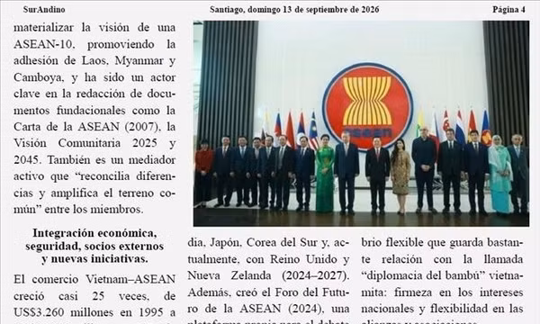 Truyền thông Chile đánh giá cao những đóng góp của Việt Nam trong ASEAN