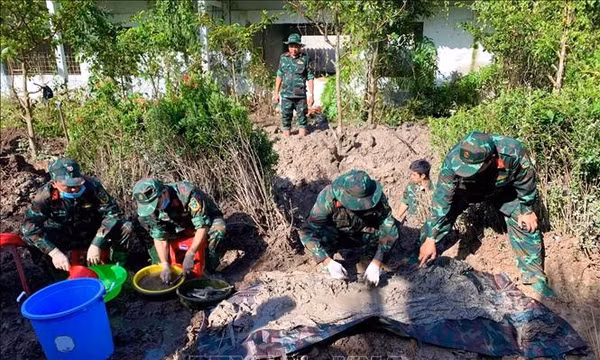 Cà Mau: Quy tập thành công 3 hài cốt liệt sĩ tại nghĩa trang tạm Cầu Chữ Y