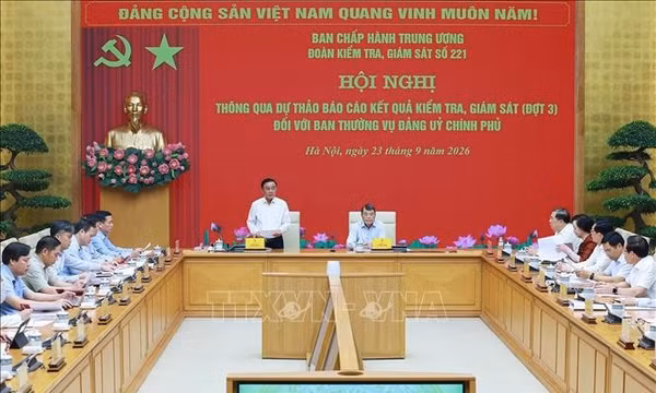 Thông qua dự thảo Báo cáo kết quả kiểm tra, giám sát (đợt 3) đối với Ban Thường vụ Đảng ủy Chính phủ