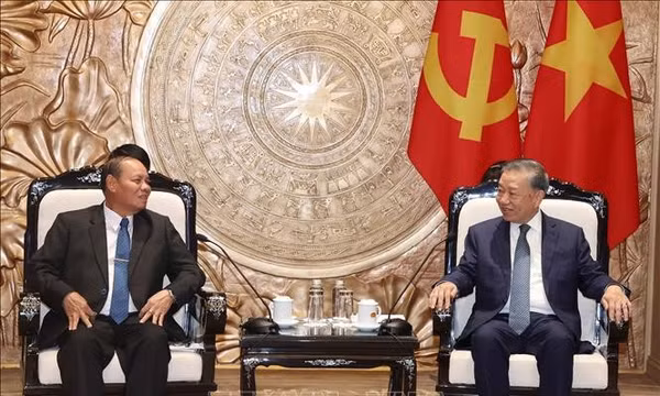 Tổng Bí thư, Chủ tịch nước Tô Lâm tiếp Thường trực Ban Bí thư Lào