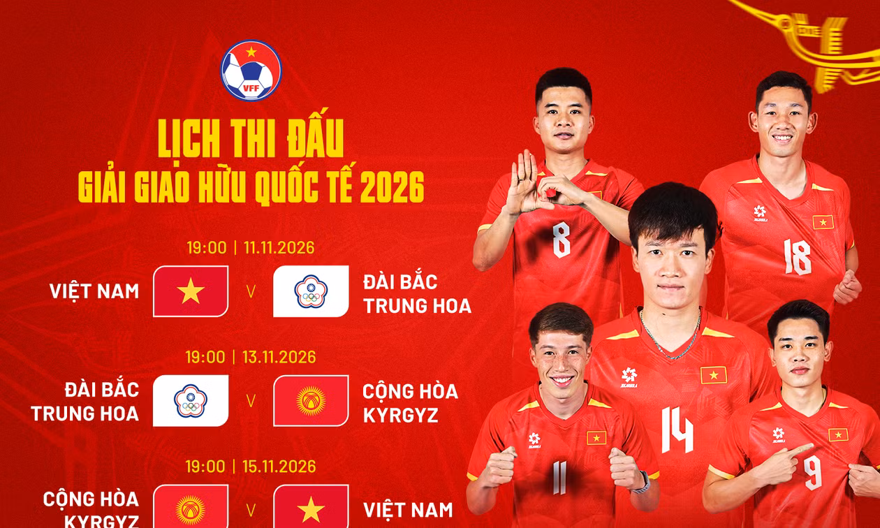 Việt Nam tham dự Giải giao hữu quốc tế 2026 trong FIFA Days tháng 11
