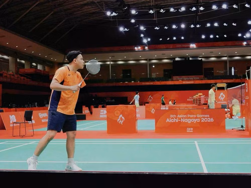 VĐV Văn Anh Tuấn tập luyện chuẩn bị cho Asian Para Games 2026. Ảnh: FBNV
