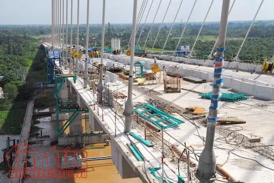 Tất bật hoàn thiện cầu dây văng Cao Lãnh bắc qua sông Tiền ảnh 4
