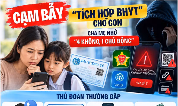 Cục An ninh mạng cảnh báo: Cảnh giác thủ đoạn ‘tích hợp BHYT’ cho con