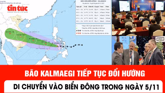 Bão KALMAEGI tiếp tục đổi hướng, di chuyển vào Biển Đông trong ngày 5/11