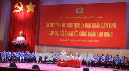 Lãnh đạo tỉnh Bắc Ninh đối thoại, gỡ vướng mắc cho người lao động ảnh 1