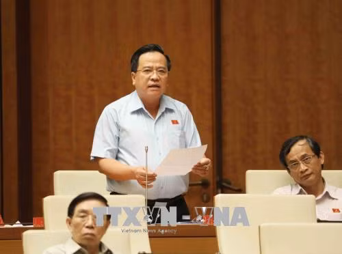 Đại biểu Quốc hội thành phố Cần Thơ Nguyễn Thanh Xuân chất vấn. Ảnh: Phương Hoa/TTXVN