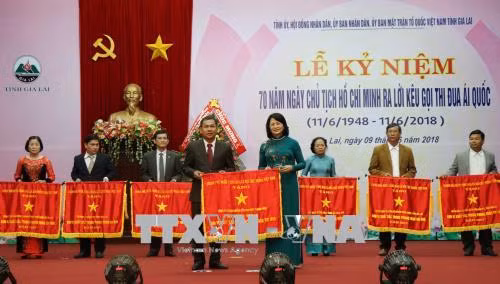 Phó Chủ tịch nước dự lễ kỷ niệm 70 năm Ngày Bác Hồ ra Lời kêu gọi thi đua ái quốc ảnh 1
