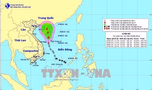 Áp thấp nhiệt đới di chuyển về phía Tây ảnh 1
