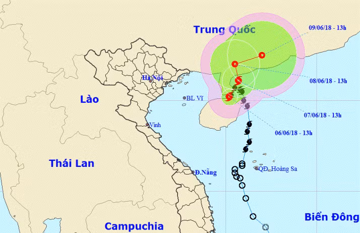 Khoanh vùng nguy hiểm trên Biển Đông do bão số 2 ảnh 1