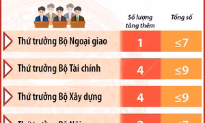 Tăng số lượng Thứ trưởng tại nhiều bộ sau sắp xếp bộ máy