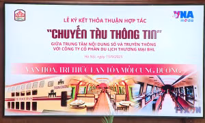 Đưa ấn phẩm đặc sắc của TTXVN lên chuyến tàu 'Hà Nội 5 cửa ô'