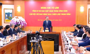 Tổng Bí thư làm việc với Ban Chính sách, chiến lược Trung ương