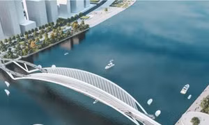 Cầu đi bộ vượt sông Sài Gòn trong tương lai có hình lá dừa nước