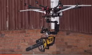 UAV sát thủ mang cưa xăng tiêu diệt người tuyết