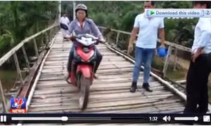 Chênh vênh cầu treo ở Động Quan, Yên Bái