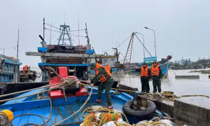 Bộ đội biên phòng kêu gọi, hỗ trợ nhân dân về nơi tránh trú bão số 3