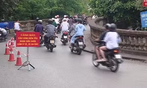 Cho phép xe máy, xe thô sơ lưu thông trên cầu Long Biên từ ngày 28/5
