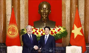Chủ tịch nước Lương Cường tiếp Thủ tướng Kyrgyzstan
