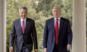 Tổng thống Trump hội đàm với Thủ tướng Singapore trước khi gặp ông Kim Jong-un