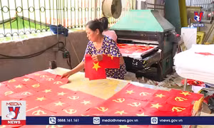 Làng nghề may cờ Tổ quốc rộn ràng trước ngày hội non sông