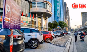 Hà Nội: Đá lát vỉa hè 'oằn mình' cõng ô tô