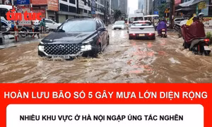 Hà Nội mưa lớn từ đêm đến sáng, nhiều khu vực ngập nặng