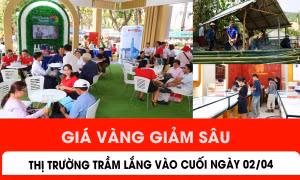 Giá vàng giảm sâu, thị trường trầm lắng vào cuối ngày 2/4