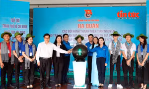Thanh niên tình nguyện hỗ trợ người dân thực hiện các thủ tục hành chính