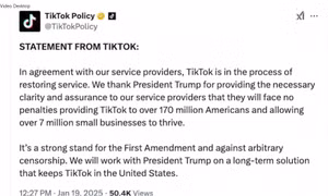 TikTok thông báo nối lại hoạt động ở Mỹ