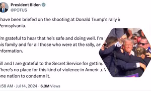 Phản ứng của Tổng thống Mỹ Joe Biden sau vụ nổ súng khiến ông Trump bị thương