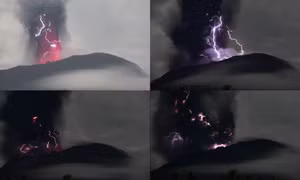Indonesia: Núi Ibu phun trào tạo ra cảnh tượng chưa từng có
