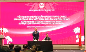 Tổng Bí thư Tô Lâm gặp gỡ đại diện cộng đồng người Việt Nam tại Singapore