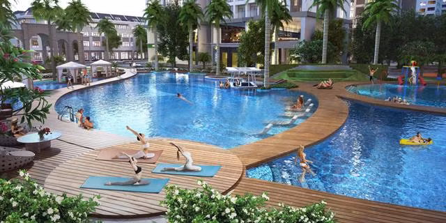 Chiêm ngưỡng vẻ đẹp tuyệt mỹ của bể bơi Vinhomes Gardenia ảnh 3